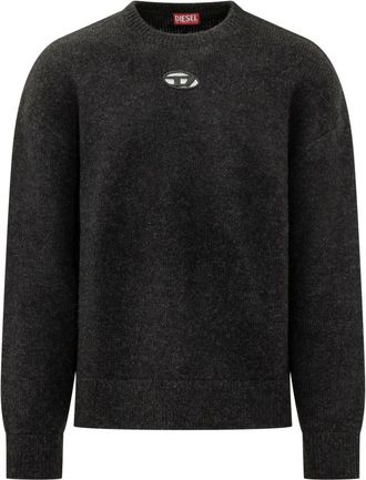 Diesel K-Areeso Maglia - Heren - Ronde hals truien - Zwart - XL - Wol - Truien & Vesten