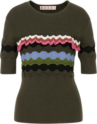 Marni T-shirt met contrasterend stiksel - Groen