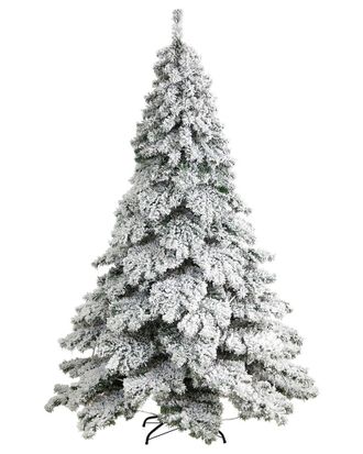 Nearly Natural 7Ft. Flocked Austria Fir Artificial Christmas Tree