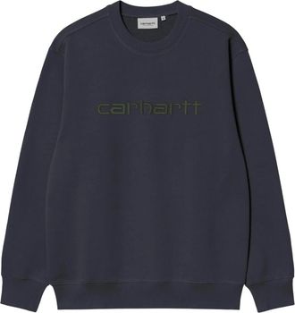 Carhartt Work in Progress Sweatshirt met geborduurd logo - Heren - Sweatshirts - Blauw - XL - Katoen - Hoodies & sweatvesten
