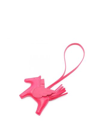 Herm&egrave;s 2023 Milo Lambskin and Swift Grigri Rodeo Pegase Bag Charm PM - Pink