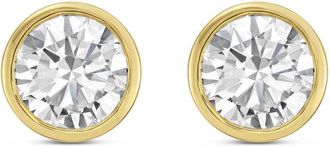 Diana M. Jewels 14KT YELLOW GOLD LAB GROWN ROUND STUDS IN A BEZEL SETTING WEIGHING 4.00 CTS TW