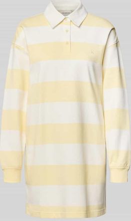 Calvin Klein Jeans Regular Fit Minikleid mit Polokragen Modell Varsity in Weiss, Gr&ouml;&szlig;e XL