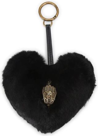 Kurt Geiger Hart Faux Fur Bedel - Dames - Sleutelhangers & Tashangers - Zwart - ONE Size - Accessoires