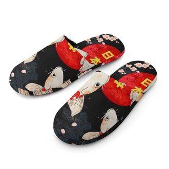 Generic Japanese Fishes Japan Red Sun Mens House Slippers Slip Indoor Slipper On Shoes Warm Outdoor