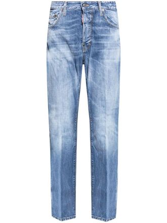 Dsquared2 logo-patch cotton jeans - Blue