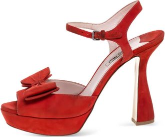 Miu Miu Sandali con plateau e fiocco 120mm - Rosso