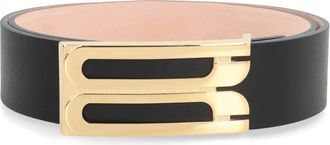 Victoria Beckham Kalfsleren Logo Gesp Riem - Dames - Riemen - Zwart - 70 CM - Leer - Accessoires