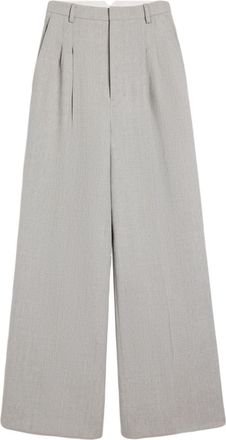 Ami Pleated palazzo pants - women - Virgin Wool - 38 - Grey