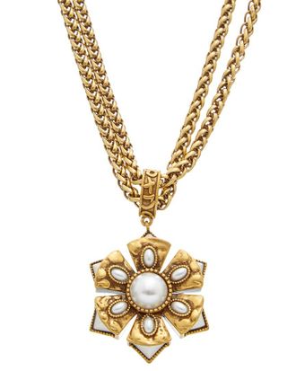 Kenneth Jay Lane Plated 3Mm, 9Mm Pearl Pendant Necklace