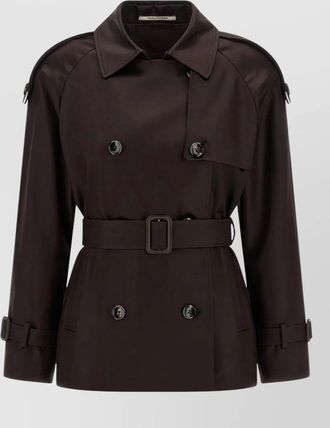 Tagliatore savannah trench coat notched lapels epaulettes