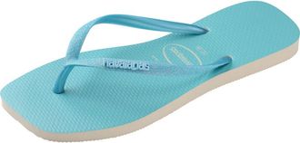 Havaianas Slim Square Glitter Neon Flip Flop in Beige/blue at Nordstrom Rack, Size 35
