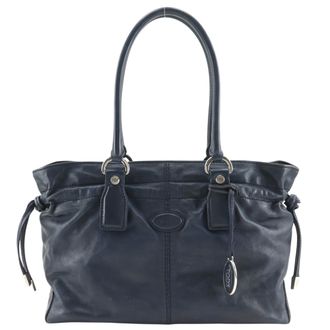 Tod's Navy Leather Tote Bag (Pre-Owned)
