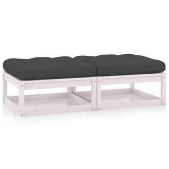 vidaXL Vidaxl - Reposapi&eacute;s De Jard&iacute;n Con Cojines 2 Uds Madera Maciza De Pino