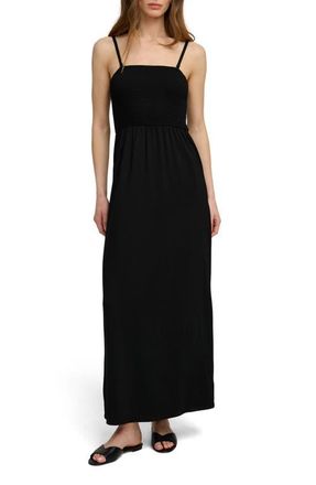 Favorite Daughter The Apartment Smocked Sleeveless Maxi Dress in Black at Nordstrom, Size X-Large