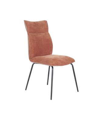 Home Heavenly Home Heavenly Pack 2 Sillas Comedor Roma, Tapizadas Con Respaldo En S&iacute;mil Napa Y Patas Negras, 65x46x95 Cm. Color: Teja