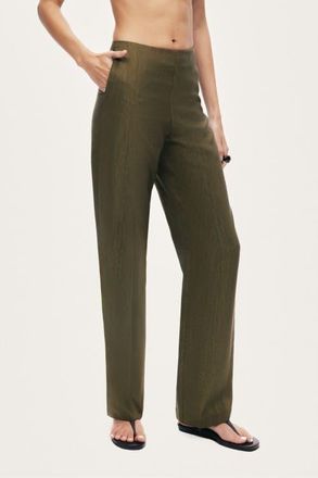 Nocturne Straight-Leg Tailored Pants in Khaki at Nordstrom, Size X-Small Eu