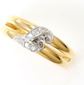 C&A White Gold Yellow Gold Yellow Gold (18K) White Gold (18K) Band Ring (Pre-Owned)