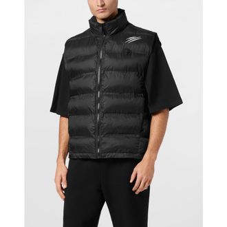Plein Sport Reversible Lightweight Padded Vest Scratch Men in Black at Nordstrom, Size Xxx-Large