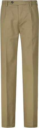 Massimo Alba Broeken, Heren, Groen, XL, Katoen, Slim-Fit Katoenen Broek