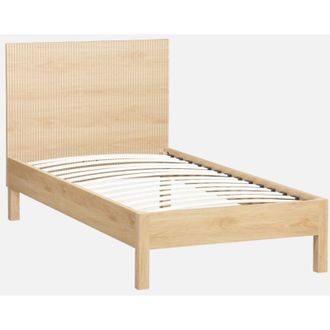 Sweeek Letto con rete a doghe e testiera 90x190cm decorazione legno