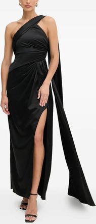 Marciano one-shoulder draped maxi dress - Black