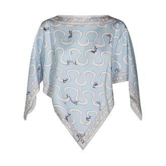 Pucci Blusa de seda estampada - Accessories - Mujer - Azul - ONE SIZE