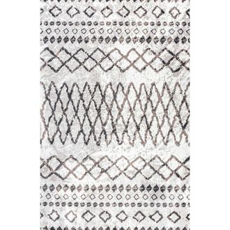Jonathan Y Designs Aksil Moroccan Diamond Area Rug in Ivory/brown at Nordstrom, Size 3Ft 0In X 5Ft 0In