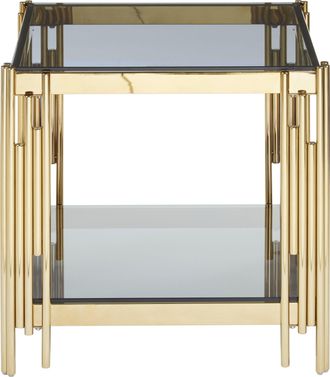 Premier Housewares Robust And Durable Linear Design End Table, Glamorous Design Side Table, Easily Maintained End Table