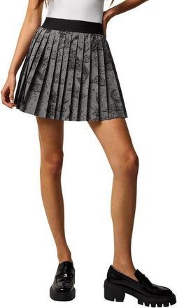 Greyson Moon Plaid Pleated Miniskirt in Smoke Heather at Nordstrom, Size X-Large