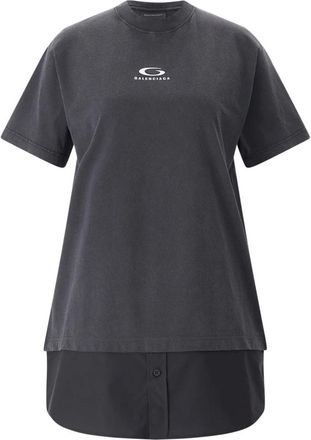 Balenciaga Tops, Dames, Grijs, M, Katoen, T-Shirts