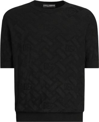 Dolce & Gabbana Micro-dot Zijden Pullover - Heren - Ronde hals truien - Zwart - XL - Truien & Vesten
