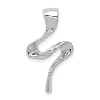 Diamond2Deal 14k White Gold Slide Fits up to 2mm Regular/4mm Fancy or Reversible Omega