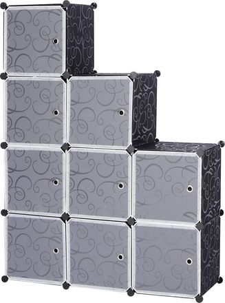Woltu Armoire Plastique Woltu, Penderie Pour Le Stockage De V&ecirc;tements/accessoires/livres, &Eacute;tag&egrave;re De Rangement Diy, 9 Cubes, Noir