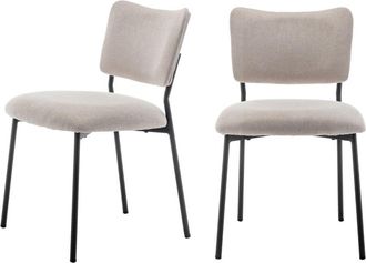 DRAWER Lote de 2 sillas de tela y metal - Beige