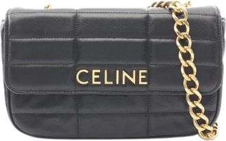 Celine Pre-owned Monochrome Leren Schoudertas - Dames - Vintage Schoudertas - Zwart - ONE Size - Leer - Vintage