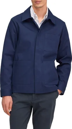 Nn.07 Gabe 1920 Organic Cotton Jacket in Navy Blue at Nordstrom, Size Xx-Large