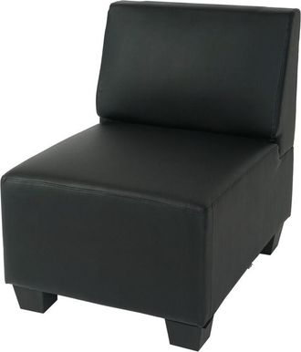 Hhg Nunca Usado] Sill&oacute;n Modular Sin Reposabrazos, Secci&oacute;n Central Lyon, Polipiel, Negro