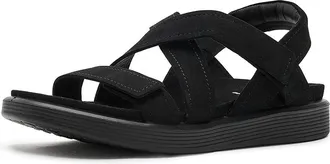Ecco Soft Cross Strap Womens Dress Sandals Black Nubuck : EU 41 (US Womens 10-10.5) M, Leather