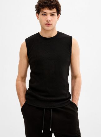 Le 31 Mens Ribbed jersey sleeveless T-shirt Imported from Seoul