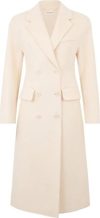 P.A.R.O.S.H. Elegante Cr&egrave;me Jas met Riem en Zak - Dames - Mantel - Beige - XS - Wol - Jassen
