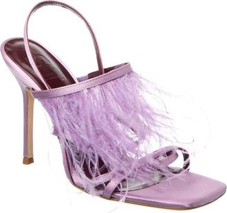 Staud Staud Anise Feather Satin Slingback Sandal