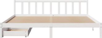 vidaXL Vidaxl - Bed Frame without Mattress White 200x200 cm Solid Wood Pine