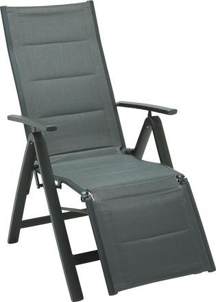 ambia GARDEN Garten-Relaxsessel, Anthrazit, Grau, Metall, Textil, 60x110x72 cm, faltbar, Gartenmöbel, Gartenliegen, Liegestühle