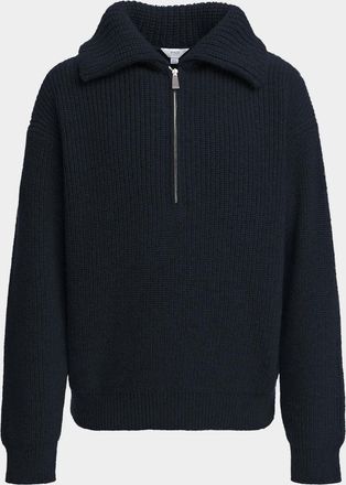 Malo Men & apos;s Cashmere Rib Half-Zip Polo Sweater
