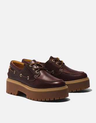 Timberland Womens Timberland Stone Street Womens Platform Boat Shoes - Root Beer - Brown - Size: 5/E