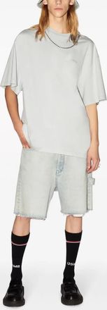 AMBUSH Mens Ballchain T-shirt - Light Grey Cotton - Size Small