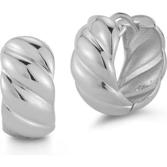 Sphera Milano Twisted Huggie Hoop Earrings in Silver at Nordstrom Rack