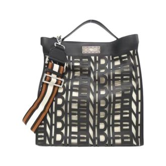 Fendi Pre-owned Peekaboo X-Lite Fit calf canvas tote bag - Dames - Vintage Shopper - Zwart - ONE Size - Leer - Vintage