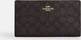 Coach Slim Zip Wallet In Signature Canvas